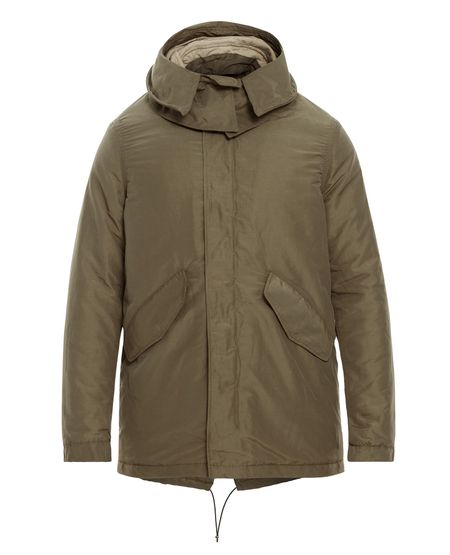 Chaqueta de Hombre, Tipo Parka Militar - Tejido Impermeable
