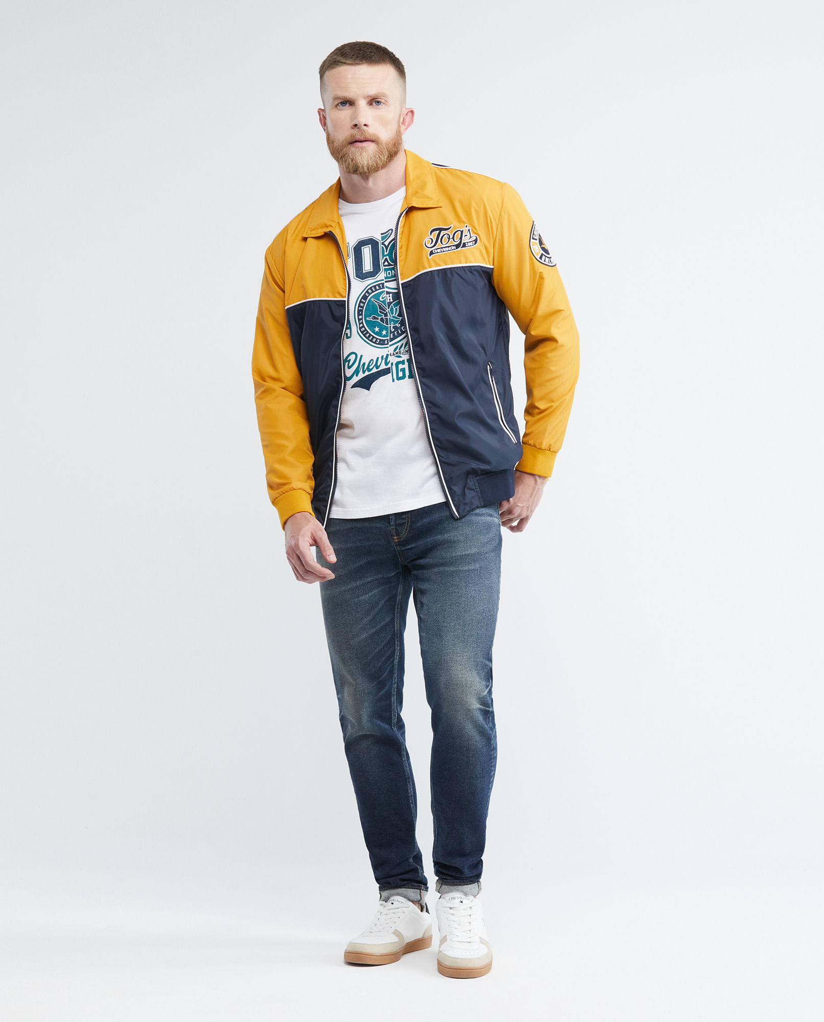 Chaqueta de Hombre, Silueta Bomber - TOGS Bloques de Color y Vivos en Contraste