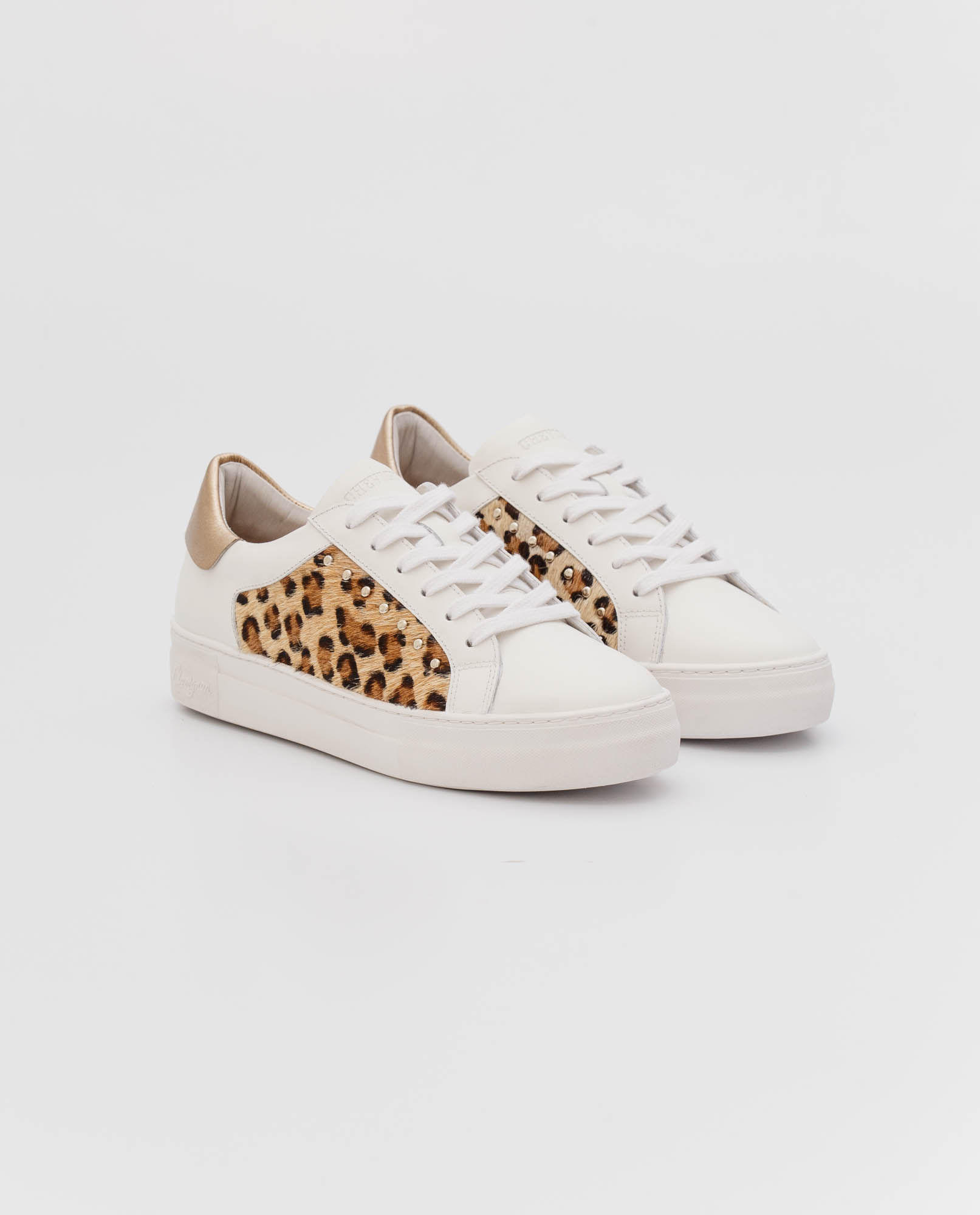 Tenis de Mujer en Cuero, Caña Baja Horma Redondeada - Combinación Cueros y Texturas