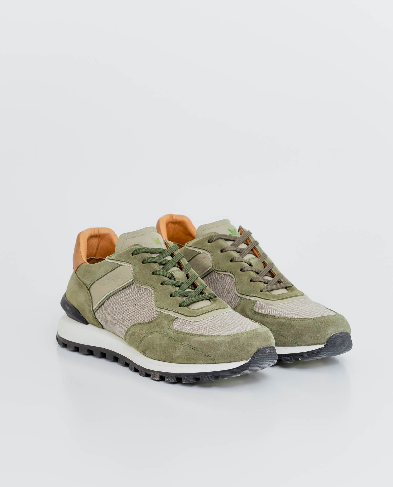 Tenis de Hombre, Estilo Runner - Cuero y Material Textil