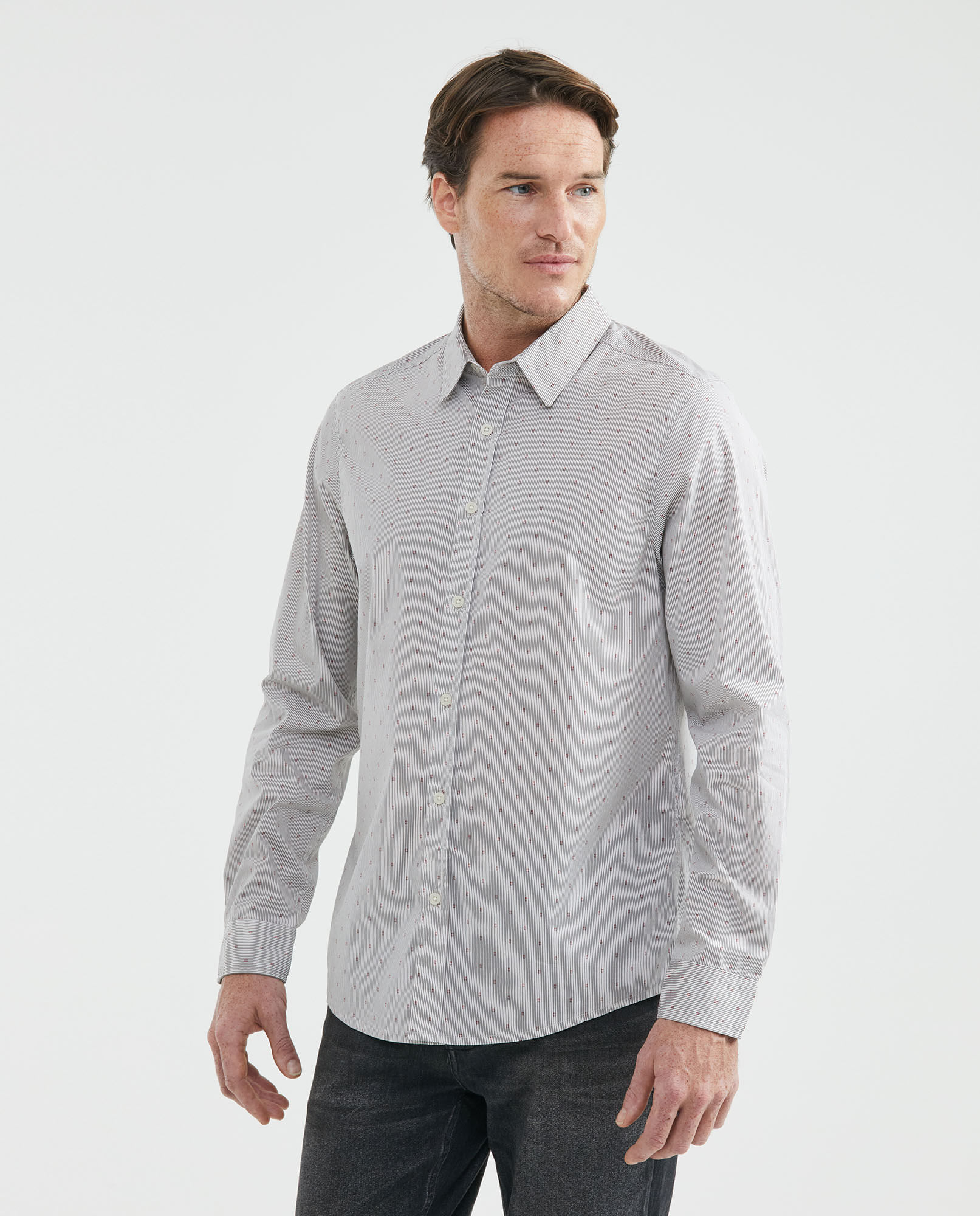 Camisa de Hombre, Slim Fit Manga Larga - Rayas Easy Iron