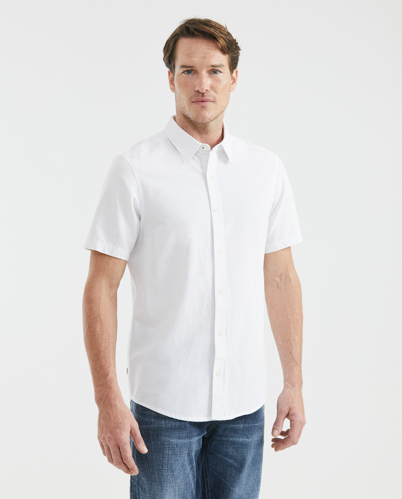 Camisa de Hombre, Slim Fit Manga Corta - Oxford