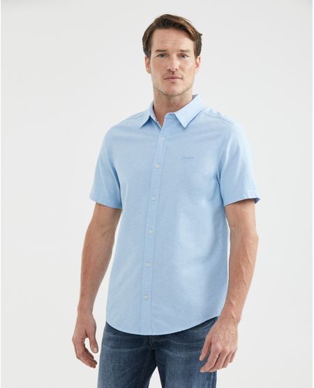 Camisa de Hombre, Slim Fit Manga Corta - Oxford