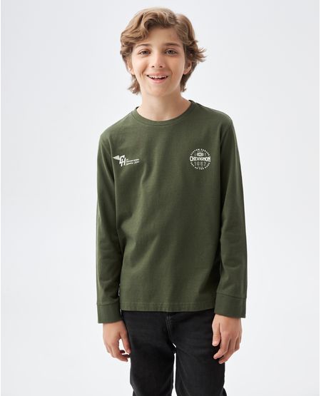 Camiseta Gráfica de Niño, Manga Larga - Gráficos en Frente y Espalda