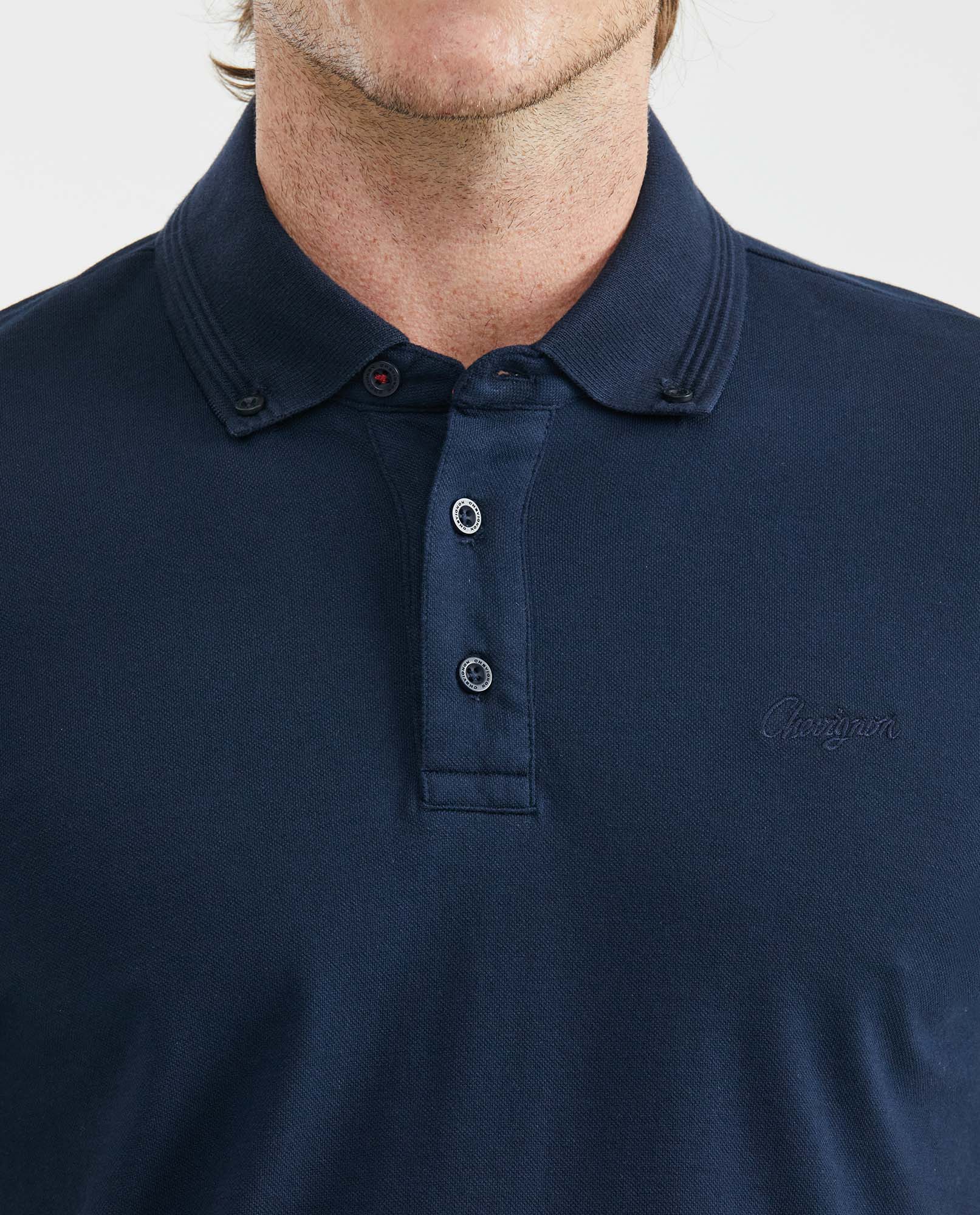 Camiseta de Hombre Tipo Polo, Slim Fit Manga Corta - Cuello Button Down