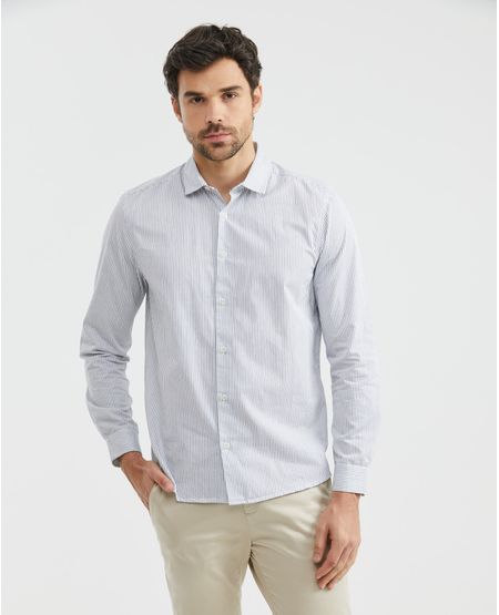 Camisa de Hombre, Slim Fit Manga Larga - Cuello Spread