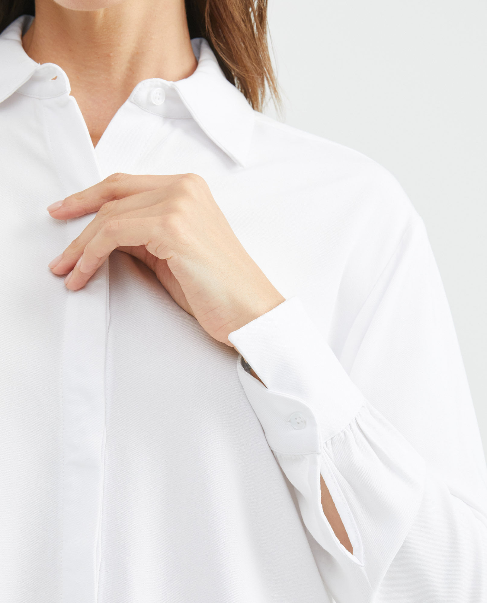 Camisa blanca ancha mujer online