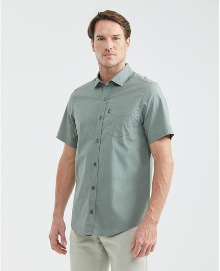 Camisa de Hombre, Slim Fit Manga Corta - Básica con Bolsillo