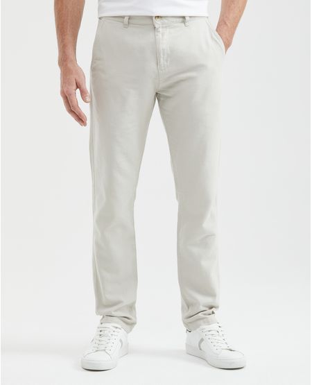Pantalón de Hombre, Tipo Chino, Regular Fit Bota Recta - Lino Algodón
