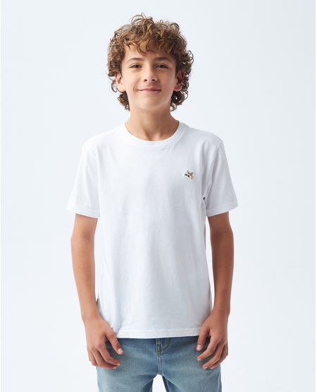 Camiseta de Niño, Straight Fit Cuello Redondo - Diseño Básico Fondo Entero