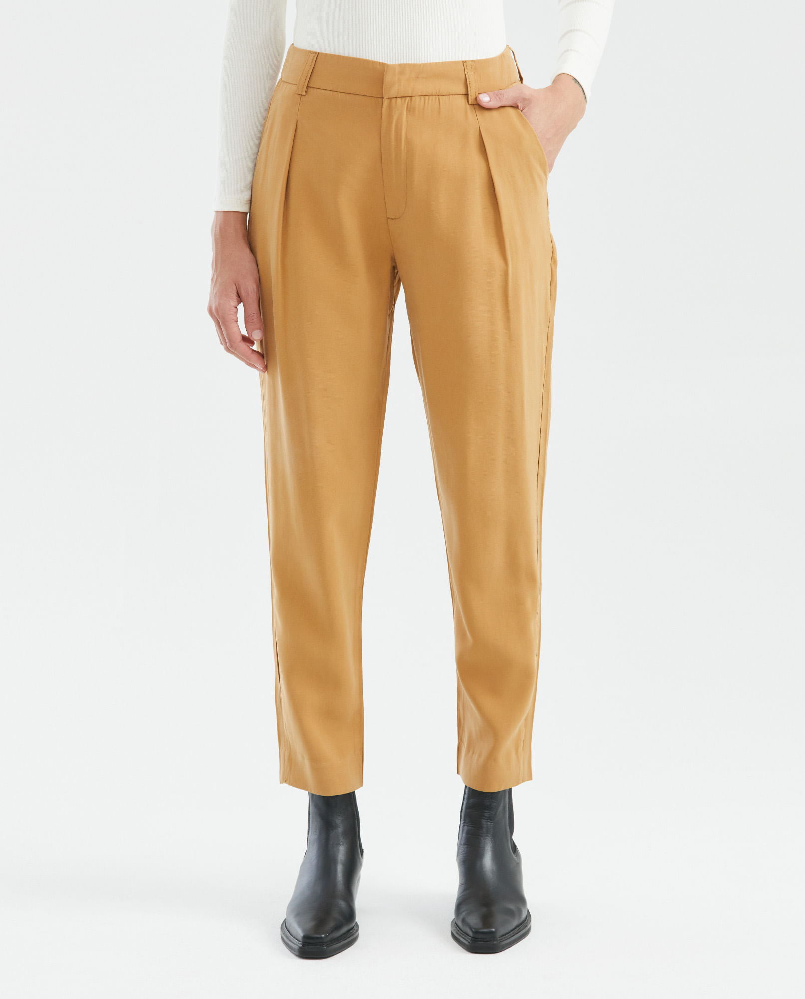 Pantalón de Mujer, Regular Fit Tiro Alto Bota Recta - Básico Casual