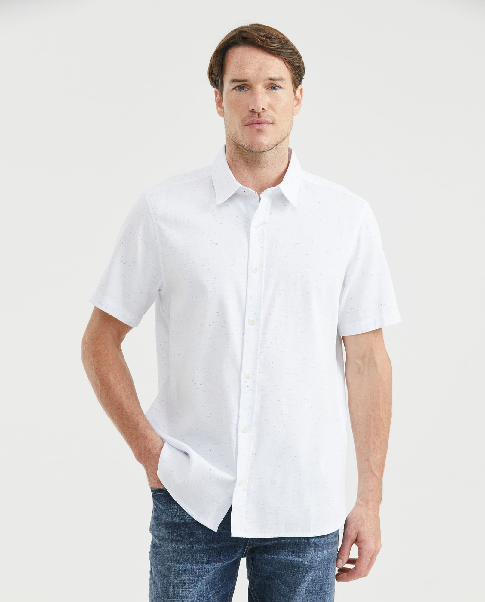 Camisa blanca slim fit hombre Chevignon