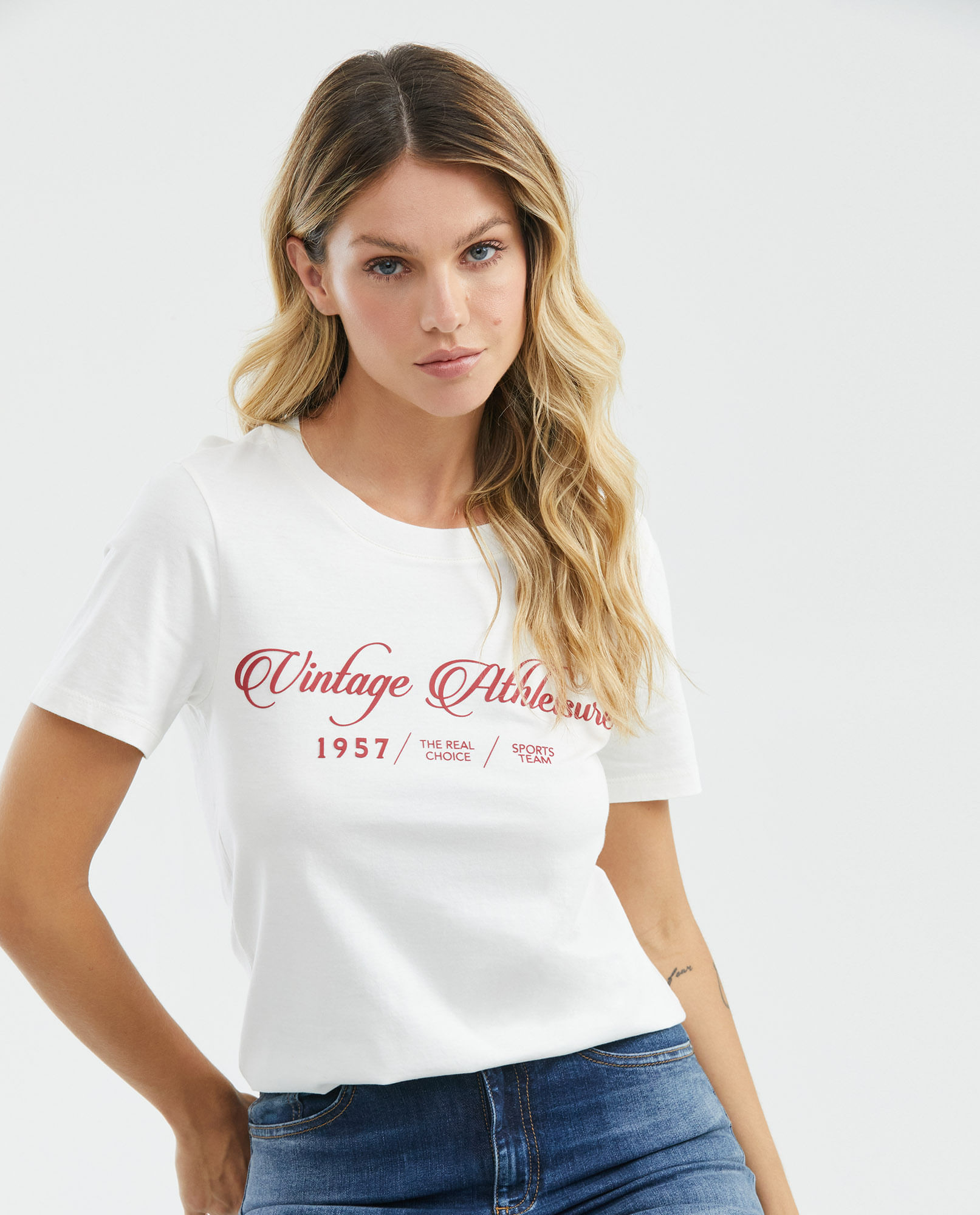 Camiseta Gráfica de Mujer, Manga Corta Cuello Redondo - Gráfico Frontal Semi Alta Densidad