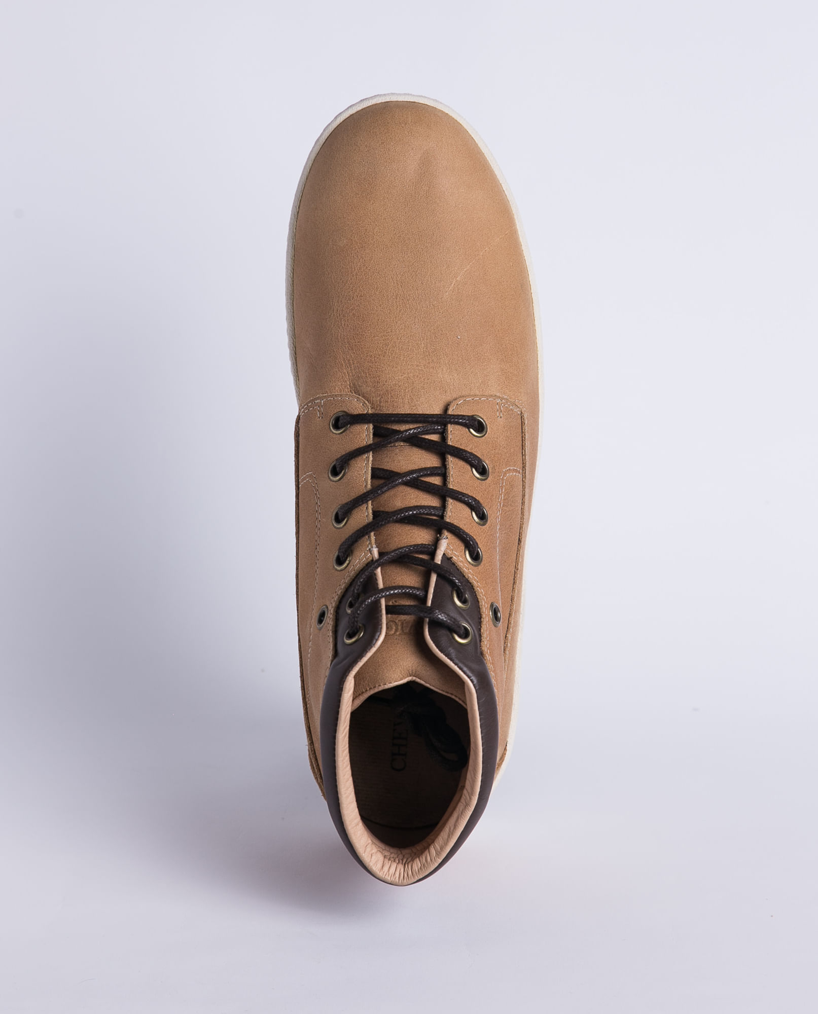Tenis de Hombre en Cuero, Caña Alta Tipo Botín - Combinación de Cueros