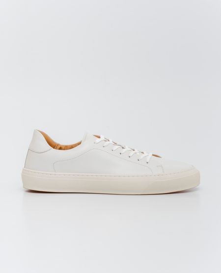 Tenis de Hombre en Cuero Liso Acabado Anilina, Caña Baja Horma Básica Estilizada