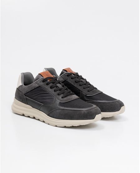 Tenis de Hombre, Estilo Runner - Cuero Gamuzado, Cuero Anilina y Material Textil