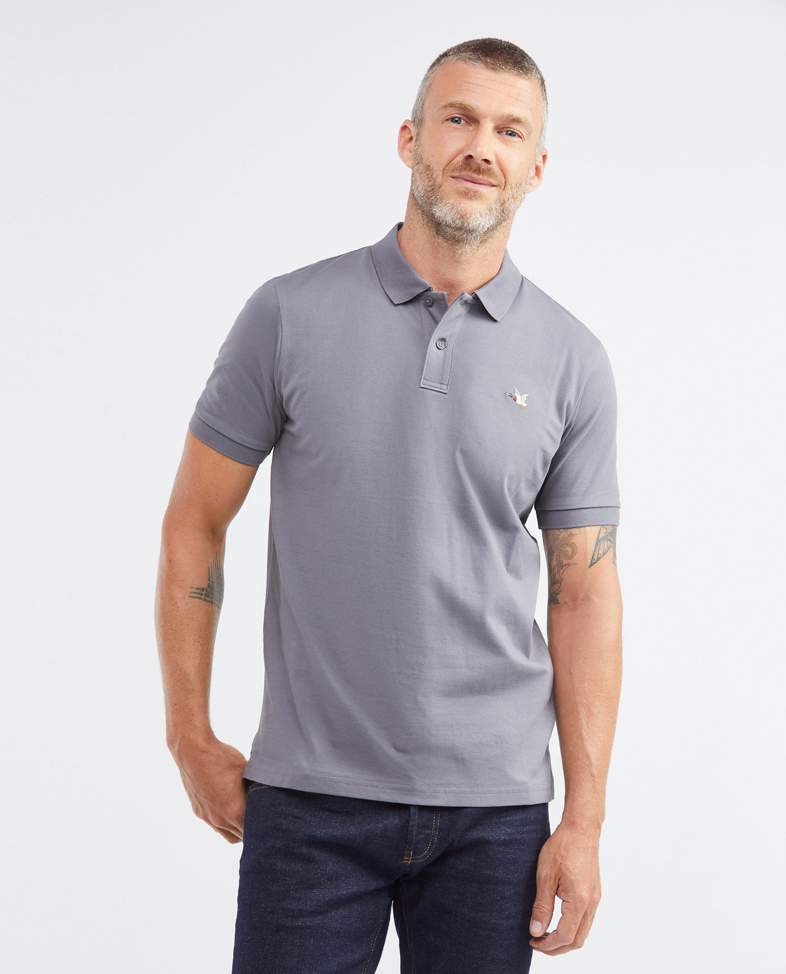 Camiseta de Hombre Tipo Polo, Slim Fit Manga Corta - Piqué Algodón + Elastano