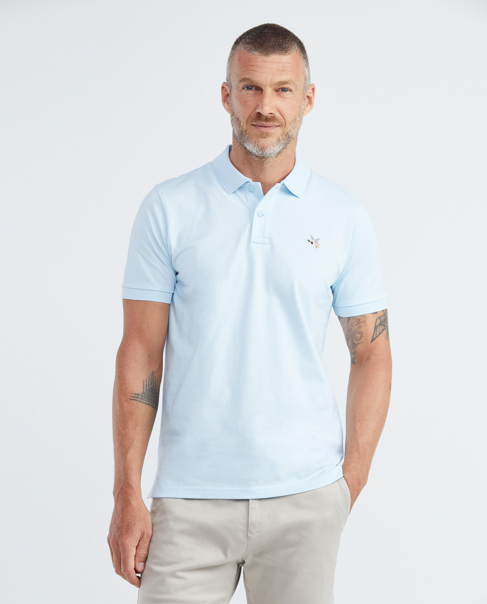 Camiseta de Hombre Tipo Polo, Slim Fit Manga Corta - Piqué Algodón + Elastano