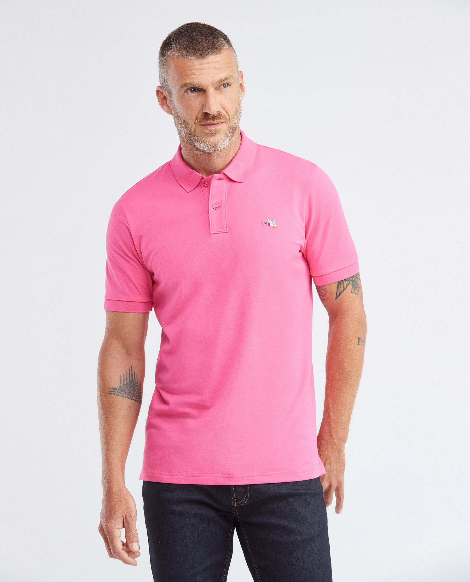 Camiseta de Hombre Tipo Polo, Slim Fit Manga Corta - Piqué Algodón + Elastano