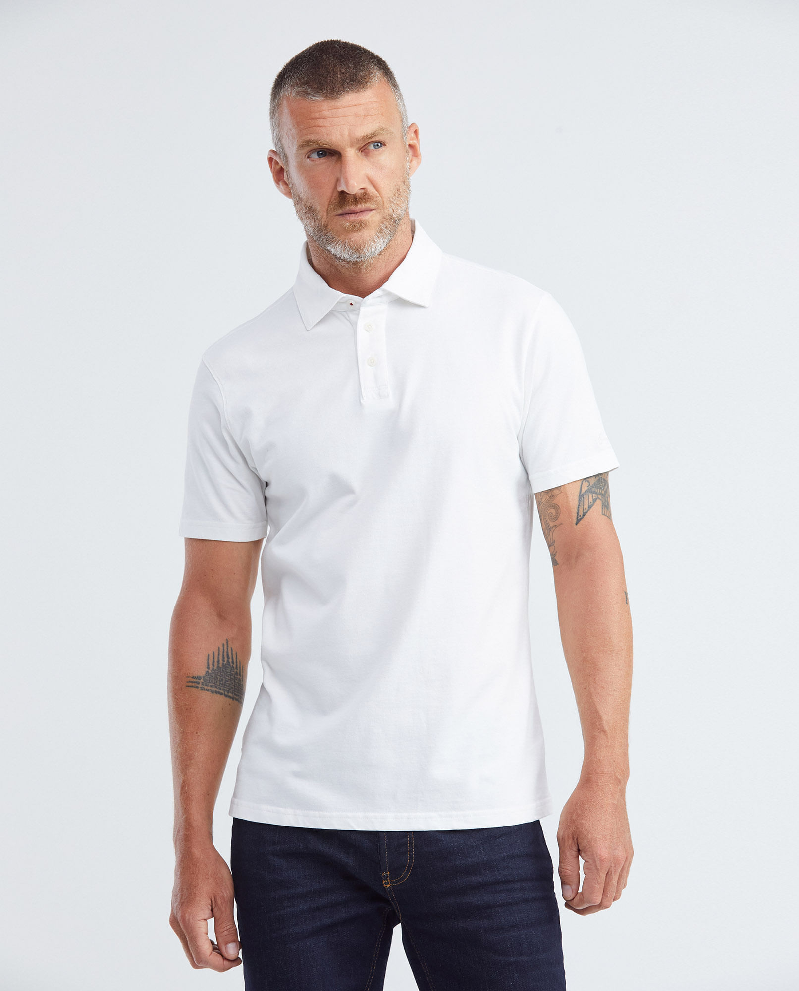 Camiseta de Hombre Tipo Polo, Slim Fit Manga Corta - Sin Bordado en Pecho