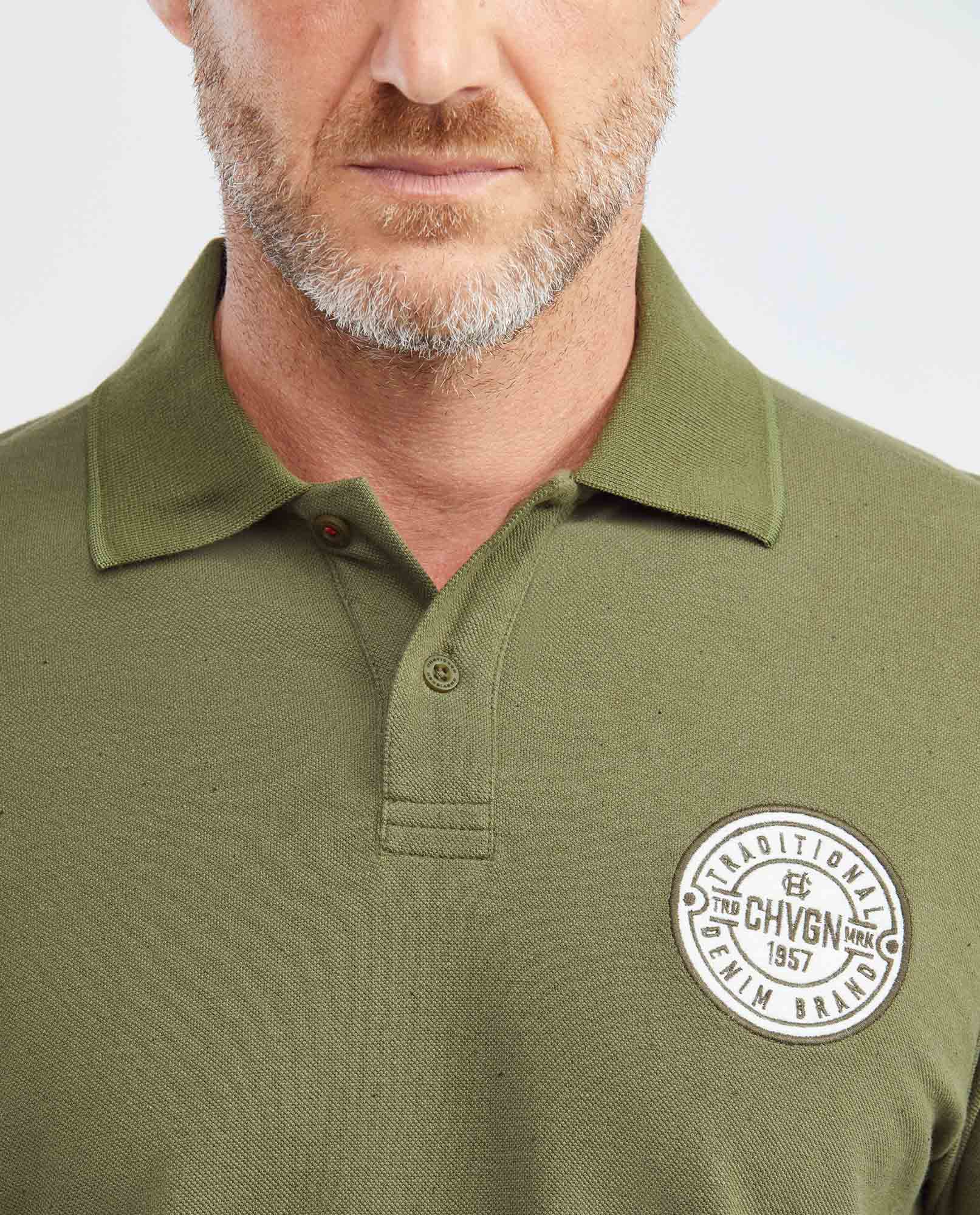 Camiseta de Hombre Tipo Polo, Slim Fit Manga Corta - Aplique Bordado