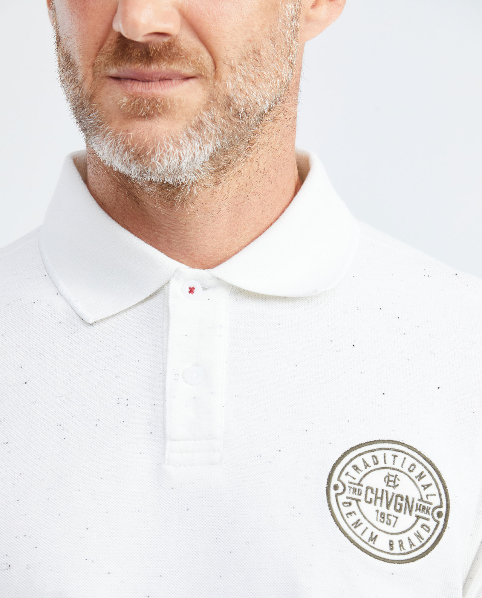 Camiseta de Hombre Tipo Polo, Slim Fit Manga Corta - Aplique Bordado