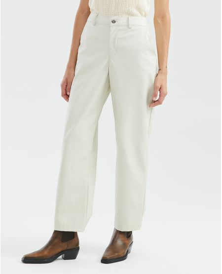Pantalón de Mujer, Wide Leg Tiro Alto Bota Relaxed - Efecto Cuero