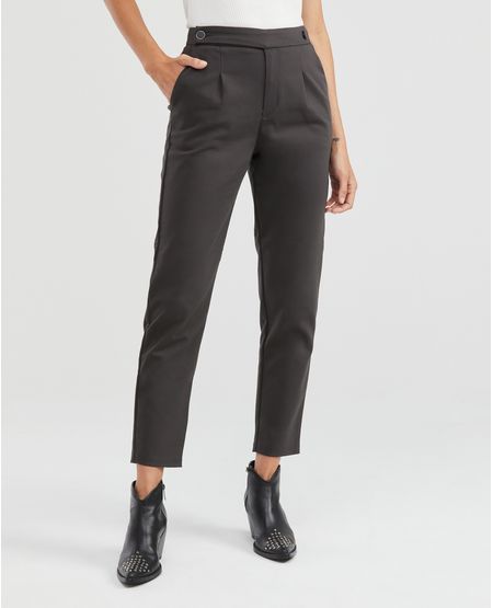 Pantalón de Mujer, Tipo Britches, Tiro Medio Bota Recta - Pretina Desplazada Botones en Costados