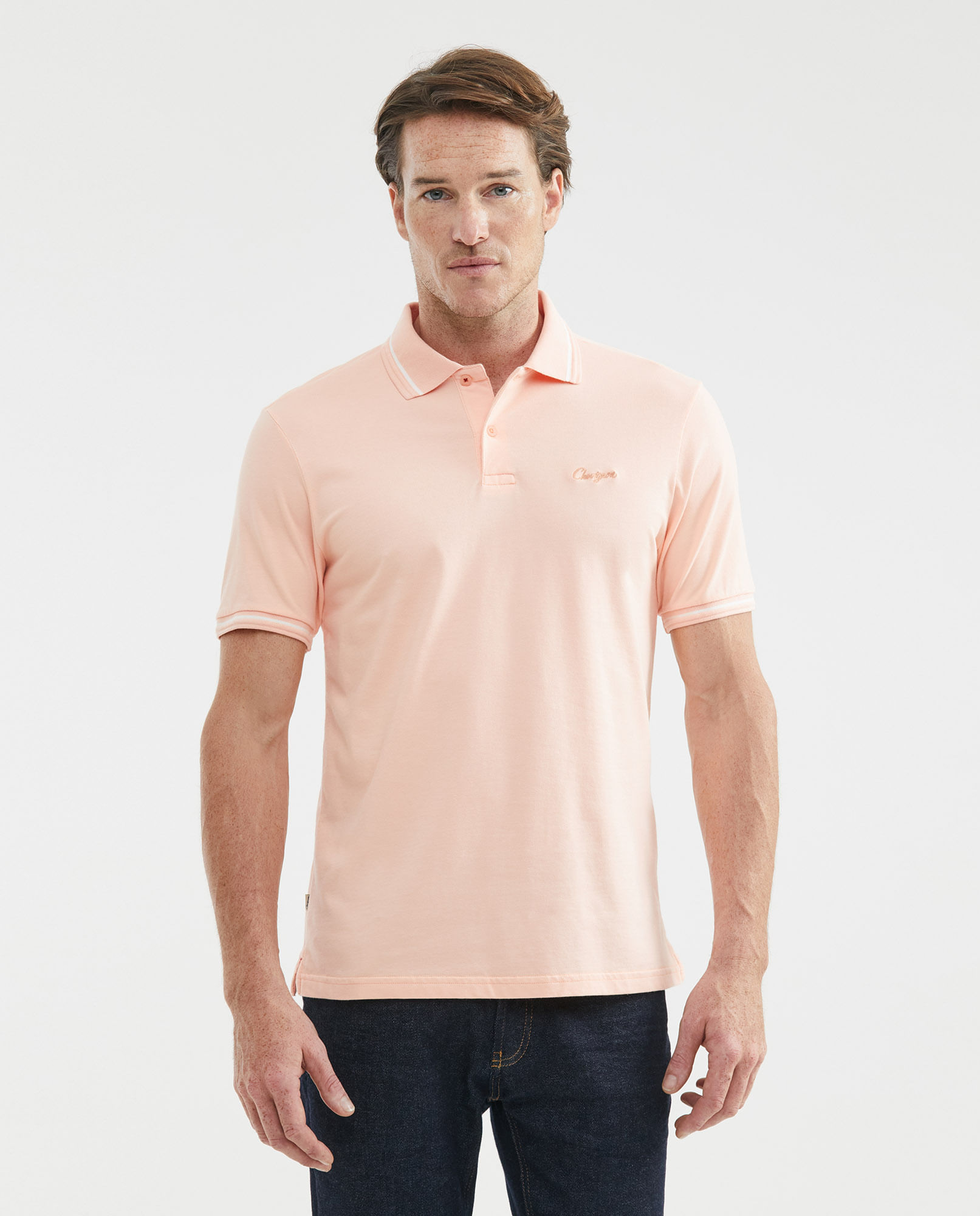 Camiseta de Hombre Tipo Polo, Slim Fit Manga Corta - Detalles en Tejidos