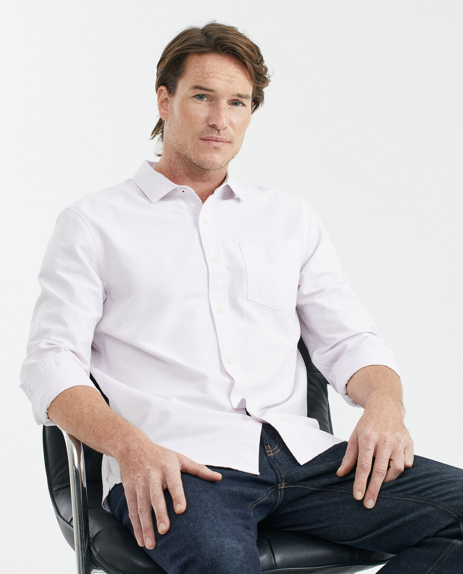 Camisa de Hombre, Classic Fit Manga Larga - Algodón Oxford
