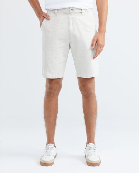 Bermuda de Hombre, Regular Fit - Algodón + Viscosa + Lino