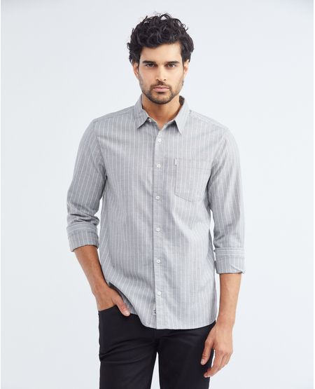 Camisa de Hombre, Slim Fit Manga Larga - Rayas