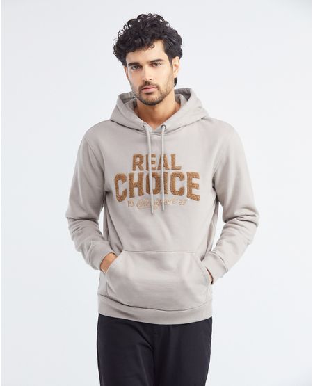 Buzo de Hombre, Cerrado con Capucha - Bordado Frontal en Chenille