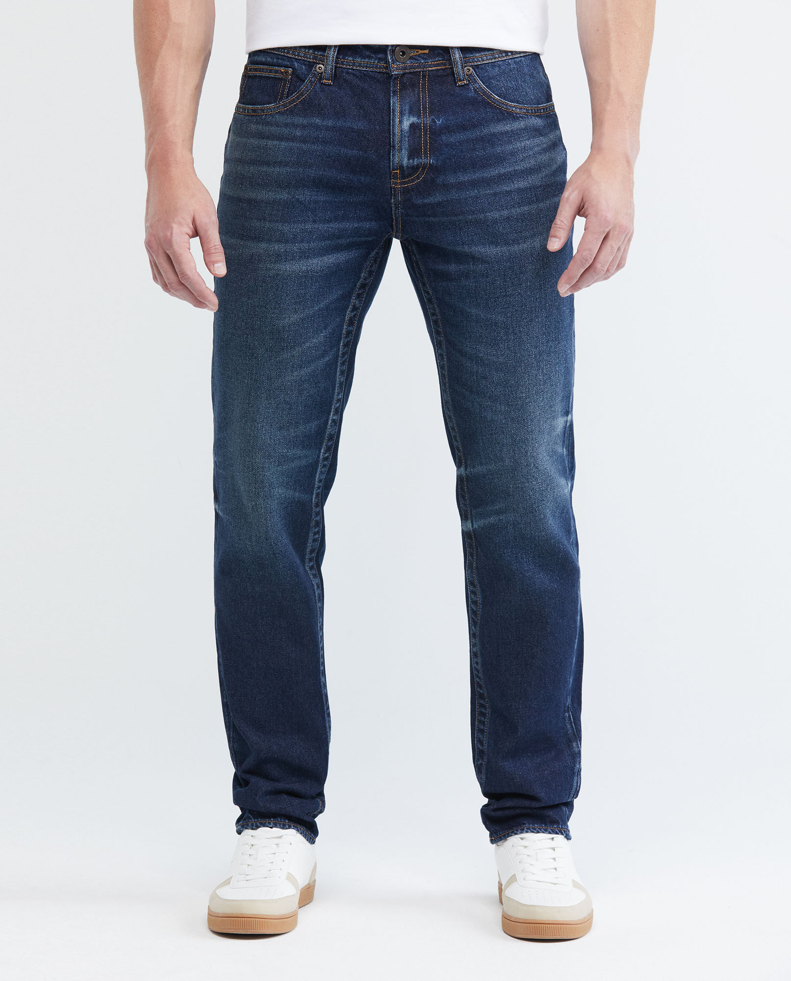 Jean de Hombre Slim Fit, Famous, Bota Slim - Azul Oscuro Vintage