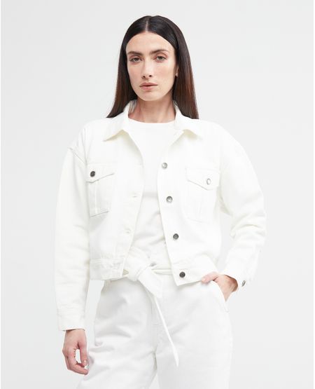 Chaqueta de Mujer en Denim, Tipo Trucker Straight Fit - Crudo