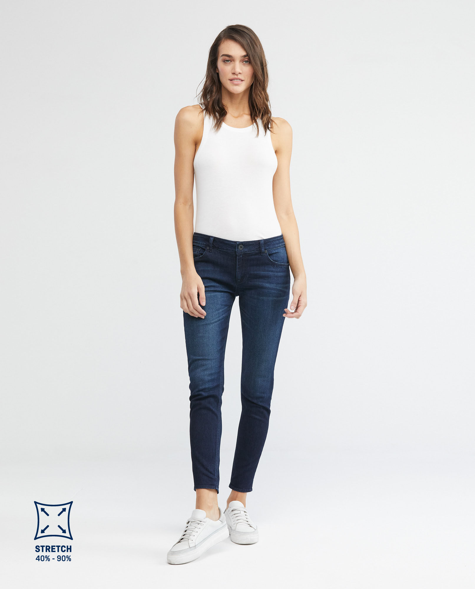 Jean de Mujer Low Rise, Rusty, Bota Skinny - Azul Ultra Oscuro