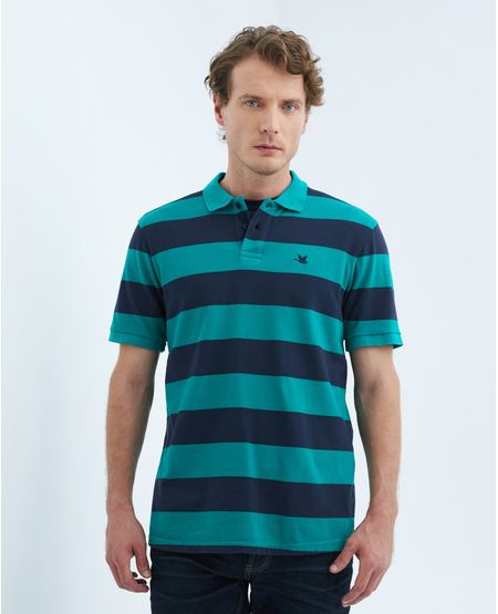 Camiseta de Hombre Tipo Polo, Classic Fit Manga Corta - Rayas