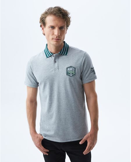 Camiseta de Hombre Tipo Polo, Slim Fit Manga Corta - TOGS Aplique Bordado