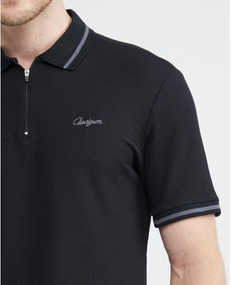 Camiseta de Hombre Tipo Polo, Slim Fit Manga Corta - Perilla con Cierre