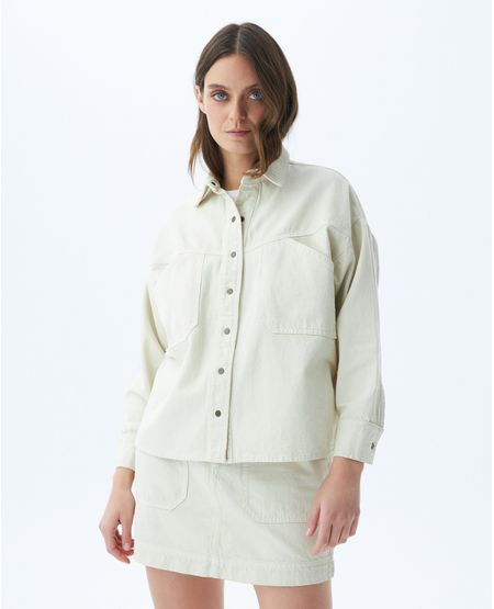 Chaqueta de Mujer, Tipo Shaket - Bolsillos Sobredimensionados
