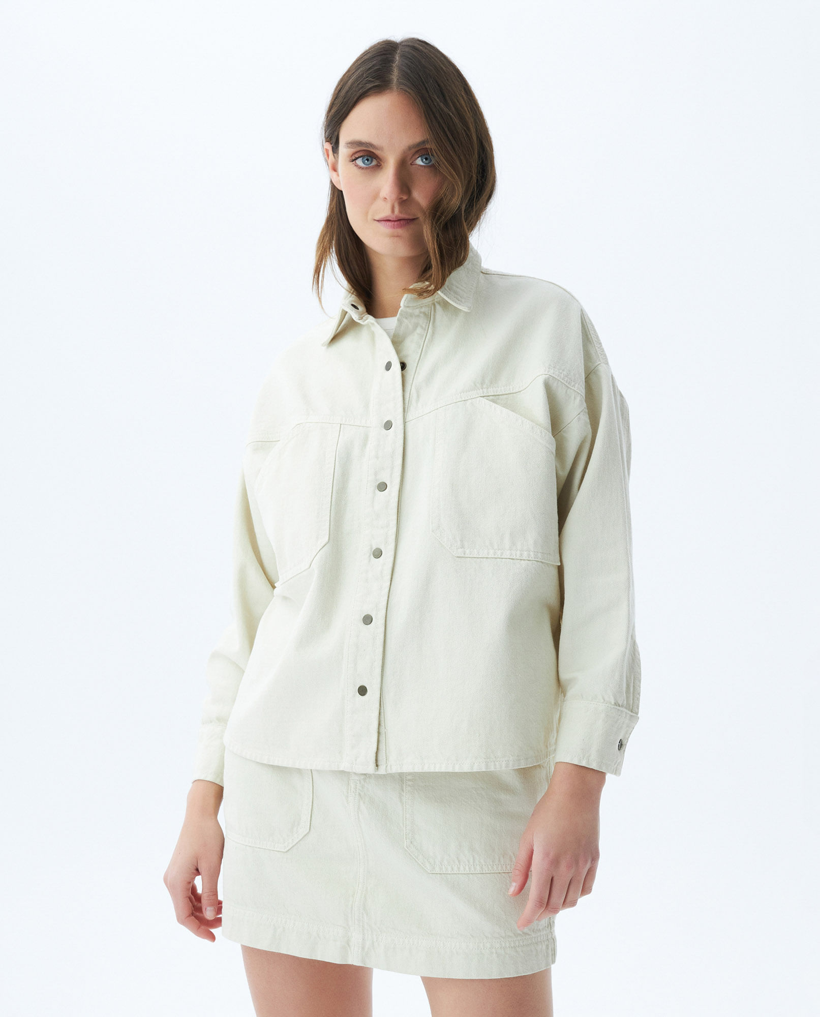 Chaqueta de Mujer, Tipo Shaket - Bolsillos Sobredimensionados