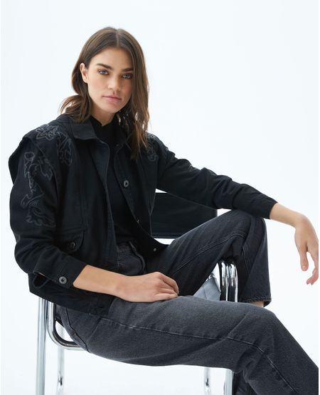 Chaqueta de Mujer, Tipo Trucker - Apliques Bordados Western