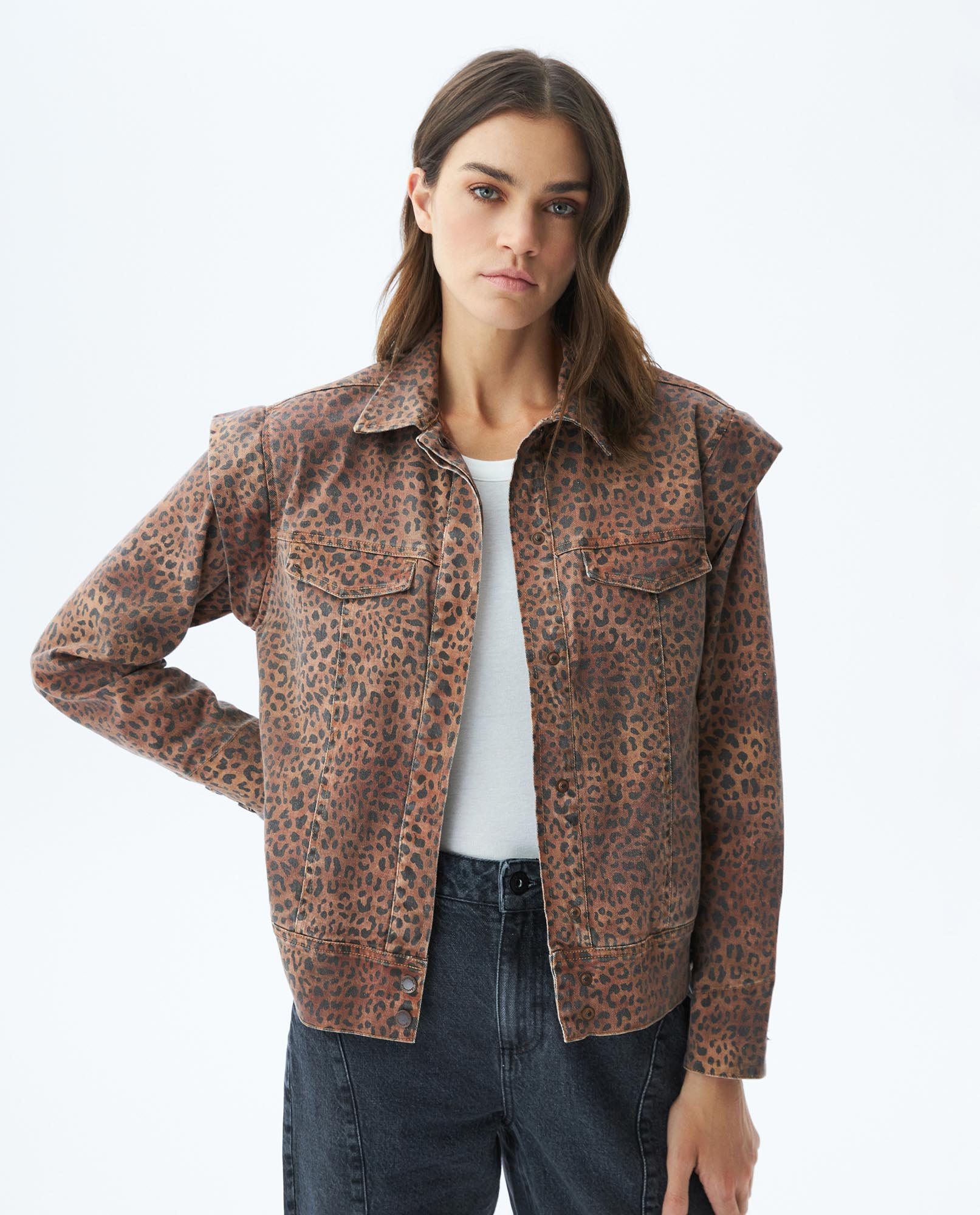 Chaqueta de Mujer, Mangas Removibles - Animal Print