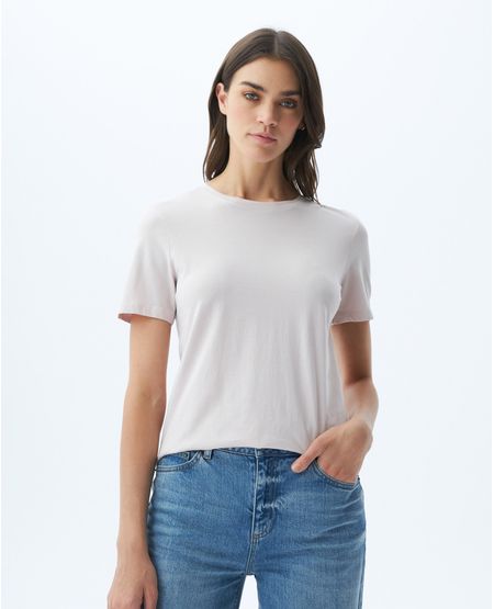 Camiseta Básica de Mujer, Manga Corta Cuello Redondo - 100% Algodón Pima
