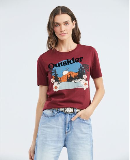 Camiseta Gráfica de Mujer, Manga Corta Cuello Redondo - Gráfico Frontal Estampado