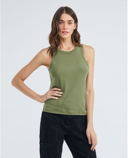 Camiseta Básica de Mujer, Manga Sisa Cuello Redondo - Tipo Tank
