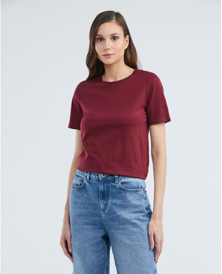 Camiseta Básica de Mujer, Manga Corta Cuello Redondo - 100% Algodón Pima