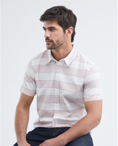 Camisa de Hombre, Slim Fit Manga Corta - Rayas