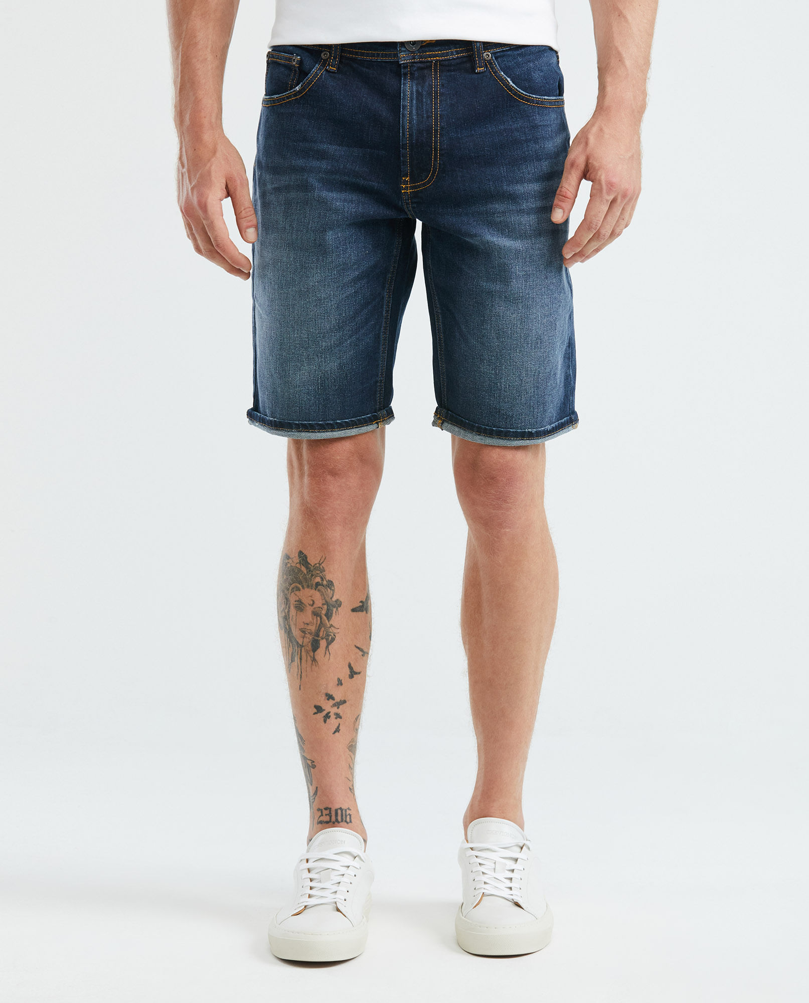 Bermuda de Hombre en Denim, Straight Fit - Azul Ultra Oscuro
