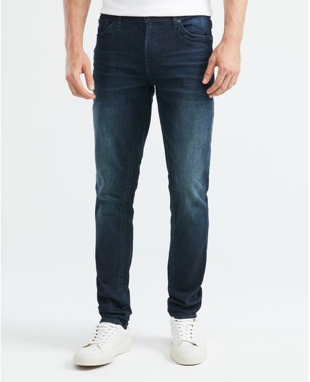Jean de Hombre Slim Fit, Famous, Bota Slim - Azul Ultra Oscuro